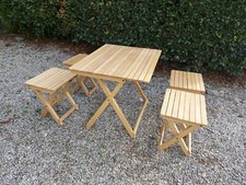 Tavolo Pieghevole In Faggio, Artigianale, Richiudibile