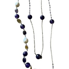 collana in argento , perla