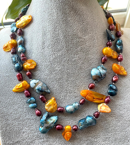 Collana lunga multicolore - collana,