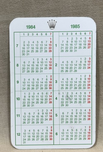 Rolex calendar 1984 - rolex, 1985