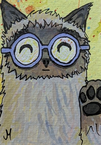 Quadro gatto aceo - aceo, originale