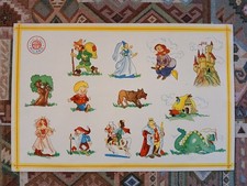 lotto 3 fogli tipografici di copertura per set da timbri per bambini / anni 60