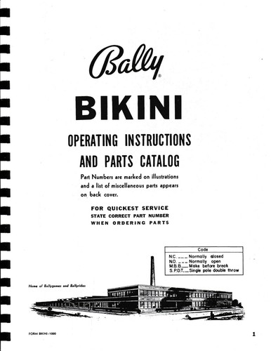 Manuale flipper bally bikini - manuale,
