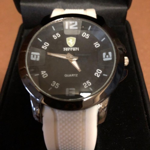 Ferrari black dial white - black,