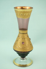 Vaso vetro BOEMIA viola ametista oro zecchino LIBERTY Art NOUVEAU 1800 XIX 1900