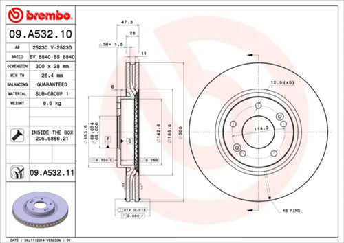 Set freni disco brembo - set,