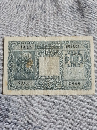 Dieci lire 1944 testa - 1944, di