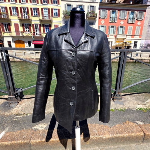 Giacca pelle vintage blazer - giacca,