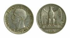 pci4731) Vittorio Emanuele III  (1901-1943) - 5 Lire Aquilino 1927