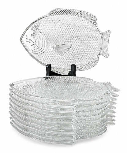 Set piatti pesce vetro - 10,