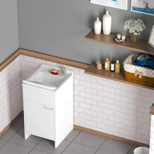 Mobile Lavatoio da Esterno Negrari Garden 45x50x85 cm - in Resina PVC con 2 Ante