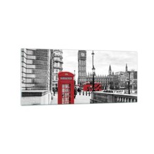 Quadro su Vetro 120x50cm Capannone Telefono Londra Stampe Moderni Murale