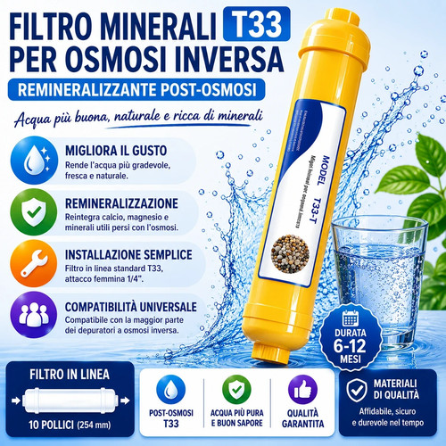 Filtro minerali t33 depuratore - minerali,