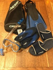 Pacchetto scarpe da spiaggia SCUBA CRESSI SUB maschera da snorkeling pinne sliders
