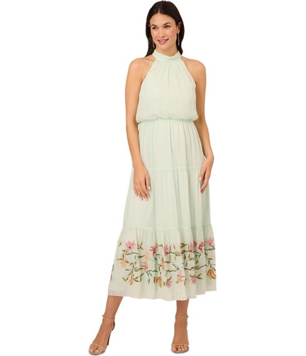 Abito maxi chiffon verde - maxi, in