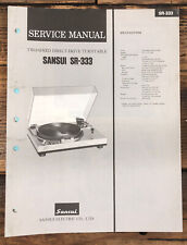 Sansui SR-333 Giradischi/Giradischi Manuale di servizio *Originale*