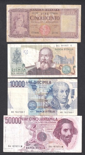 Lotto banconote lire - 4,