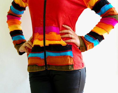 Giacca patchwork gugel - patchwork, nepal