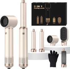 Asciugacapelli Professionale Set 5-in-1 con Spazzole Ionizzatore Lisci e Altro