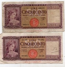 ITALIA ITALIA LOTTO 2x 500