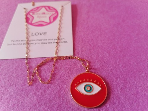 Collana dorata occhio rosso - collana,