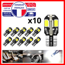 10x Ampoule LED T10 W5W CANBUS Bulb 8 SMD 6000k Blanc Anti Erreur Veilleuse Auto
