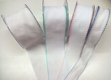 1 METRO FASCIA TELA AIDA x punto croce BIANCA varie altezze bordo in vari colori