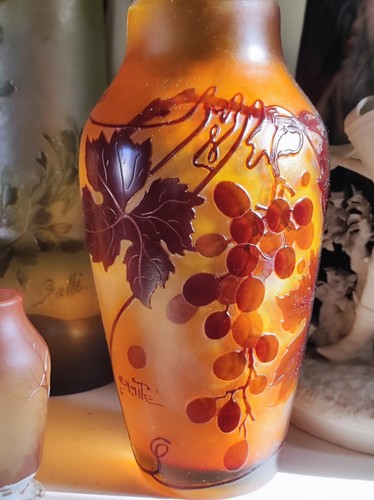 Vases galle signé verre - vases,