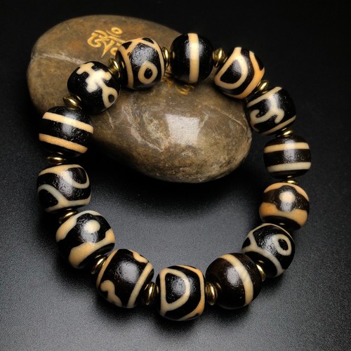 Bracciale amuleto perline dzi - amuleto,