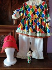 Abito  "ARLECCHINO CON CAPPELLO" anni '60 buono stato bambino/a più statuina