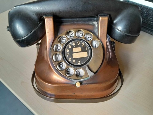 Antico telefono rame ottone - rame,