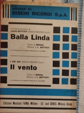 BALLA LINDA LUCIO BATTISTI IL VENTO I DIK DIK SPARTITO 1968