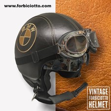 Casco vintage Personalizzato BMW In Eco Pelle Cafe Racer Scrambler Ninet Gs R 80
