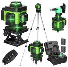 LIVELLA LASER TRACCIATORE AUTOLIVELLANTE 16 LINEE 360º ROTAZIONE LINEA VERDE 