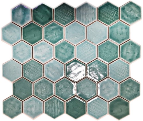 Mosaico ceramica esagonale - mosaico,