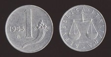 1 LIRA 1955 BILANCIA E