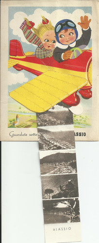 Alassio cartolina aereo - alassio-, cartolina-