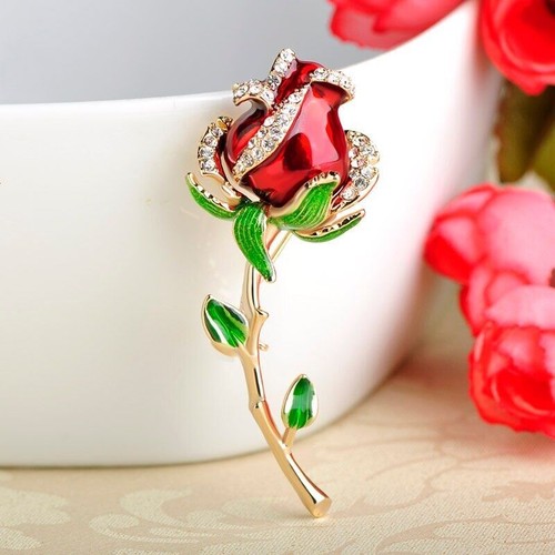 Spilla donna fiore rosa