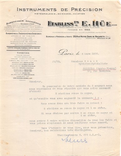 Facture 1938 instruments - 1938,