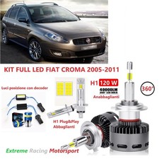 FIAT CROMA 05-11 KIT FULL LED FARI LENTICOLARI H1 12V 40KLM 360° + H1 P&P  + T10