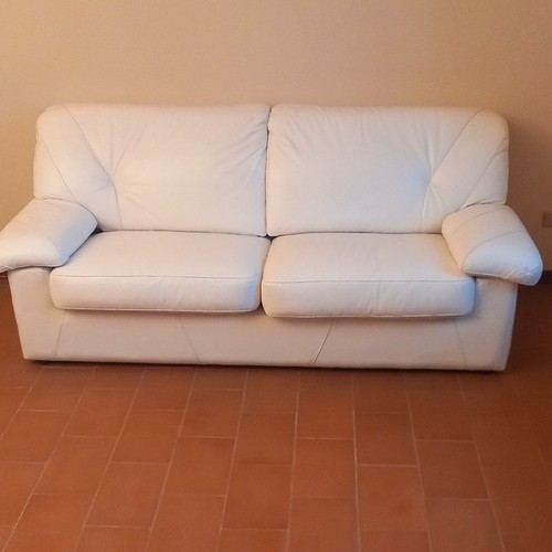 Set divani pelle bianca - set, in