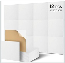 Pannello Fonoassorbente in Poliuretano Espanso 12 Pezzi Bianco