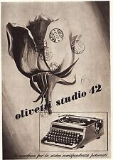 PUBBLICITA' 1942 OLIVETTI STUDIO 42 IVREA MACCHINA DA SCRIVERE TIMBRI POSTE BARD
