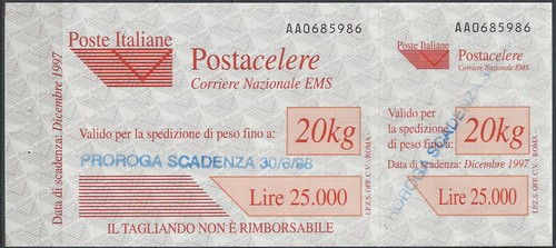 1997 italia postacelere - 1997,