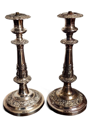 Candelieri antichi coppia - candelieri,