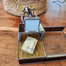 Porta banconote topolino vintage CARL GOELLER ancella giallo ambra vetro colorato 