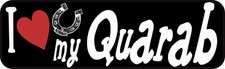 10inX3in I Love My Quarab Car