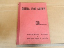 MANUALE ORIGINALE 1971 ALFA ROMEO GIULIA 1300 SUPER