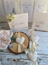 SEGNAPOSTO CUORI polvere ceramica con nastri in raso PERSONALIZZABILI nei colori