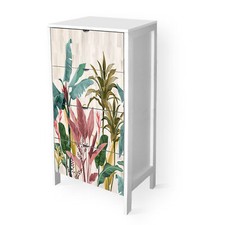 Cassettiera Bianco stampa BANANA LEAVES 4 CASSETTI legno 39x29xH78 cm